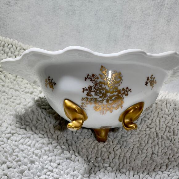 Pate de Limoges Hand Painted Porcelain Gold Dish Made in France Victorian Gold - Picture 7 of 12